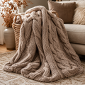 Slimnovacare™ Taupe Basket Cable Knit Blanket